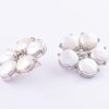 Earrings in the shape of a 5-petal flower + flat river pearls